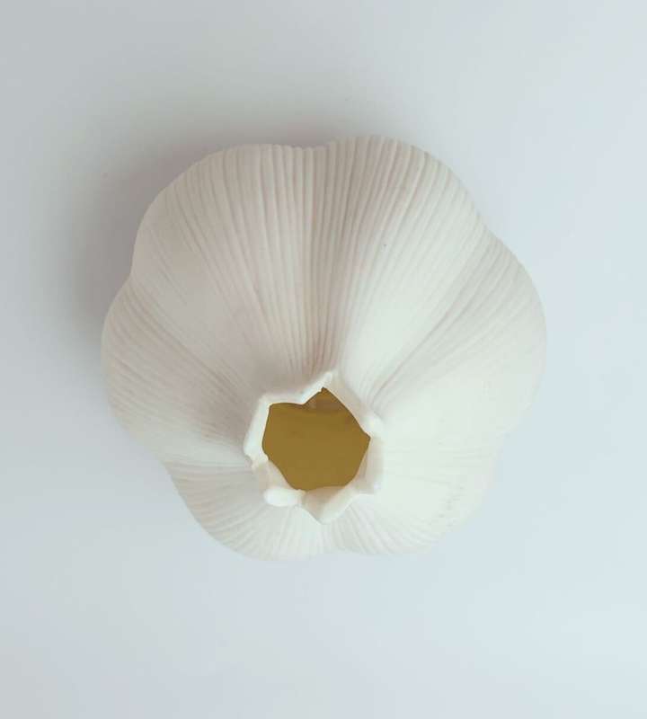 Elegant Luna Fine Porcelain Natural Sculptural Candle Votive - Rare Natural Discontinued Piece