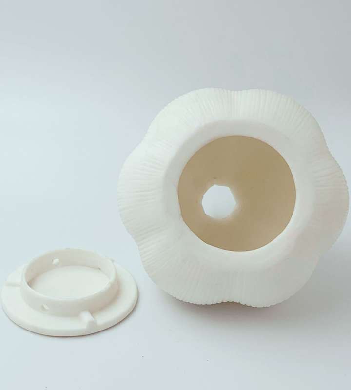 Elegant Luna Fine Porcelain Natural Sculptural Candle Votive - Rare Natural Discontinued Piece