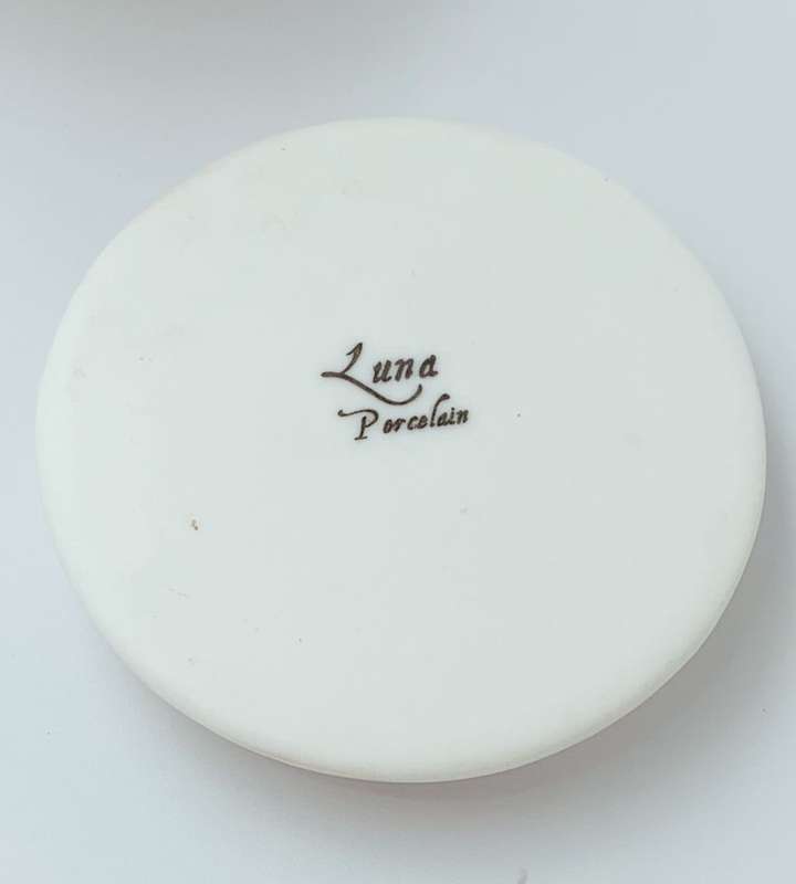 Elegant Luna Fine Porcelain Natural Sculptural Candle Votive - Rare Natural Discontinued Piece