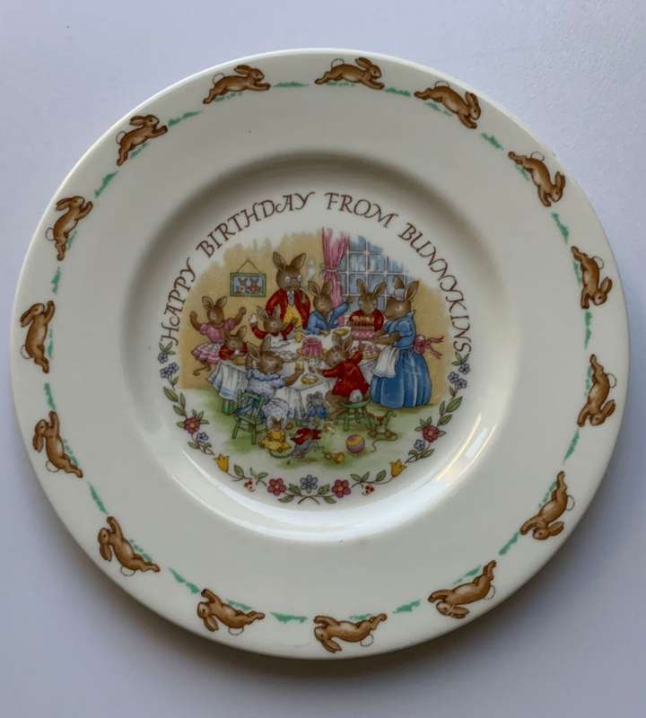 Royal Doulton Bunnykins Happy Birthday Fine Bone China Plate c.1936