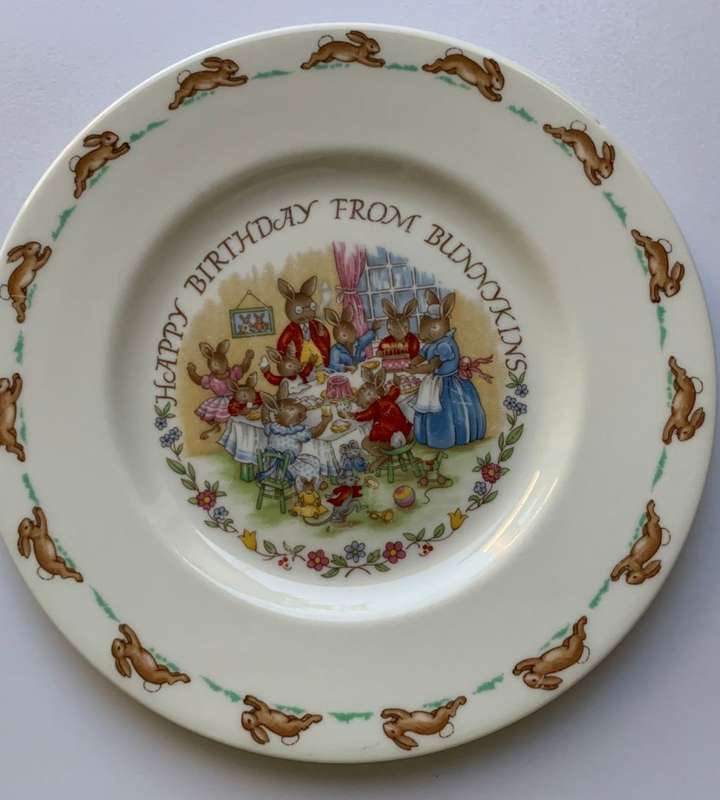 Royal Doulton Bunnykins Happy Birthday Fine Bone China Plate c.1936