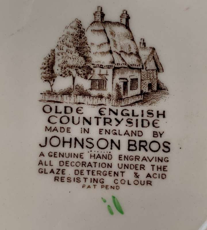 Vintage Charm: Johnson Bros Olde English Countryside Hand-Colored Scalloped Rim Serving Platter