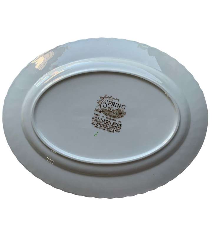 Reduced! Immaculate Johnson Bros. England Oval Serving Platter: `Spring` Pattern