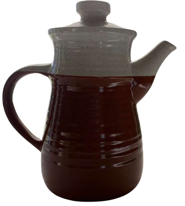 Retro Stoneware J & G Meakin England 22cm Tall Coffee Pot - 1960s-1970s Embossed Design