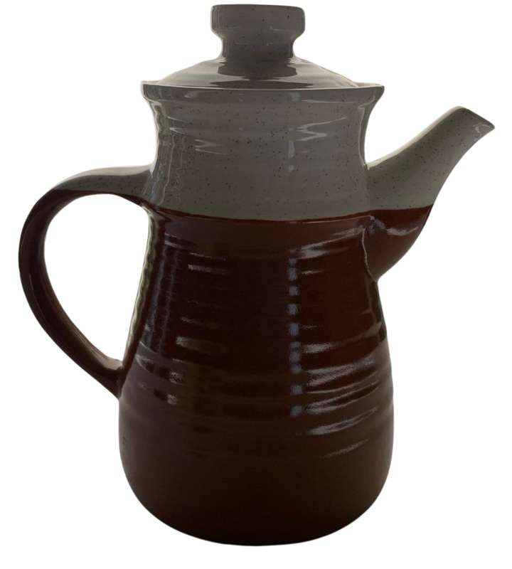 Retro Stoneware J & G Meakin England 22cm Tall Coffee Pot - 1960s-1970s Embossed Design