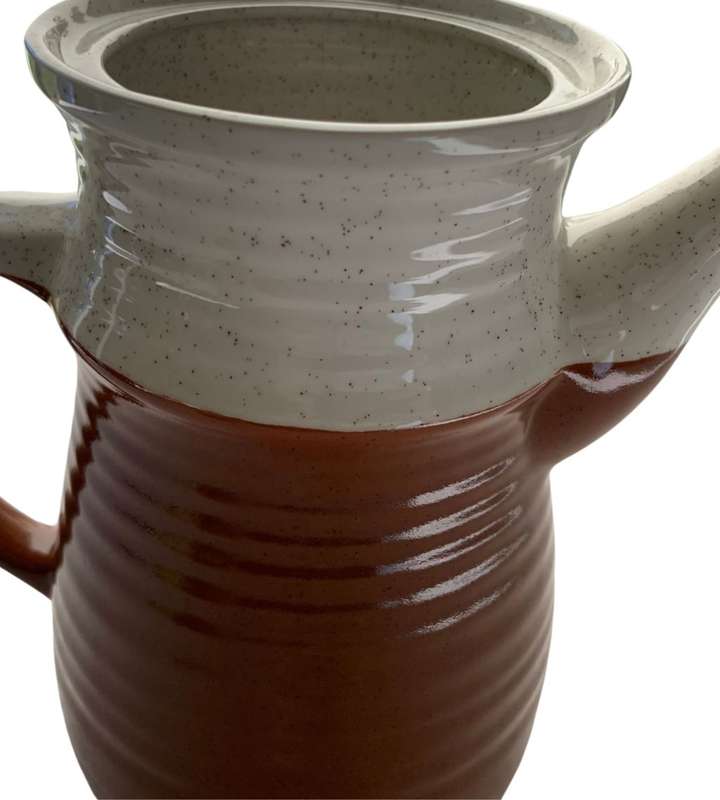 Retro Stoneware J & G Meakin England 22cm Tall Coffee Pot - 1960s-1970s Embossed Design