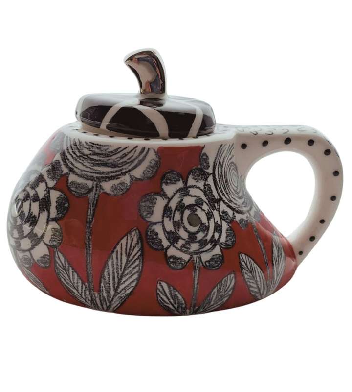 Reduced! Elke Jones Art Collection: Handmade Ceramic Sugar Pot