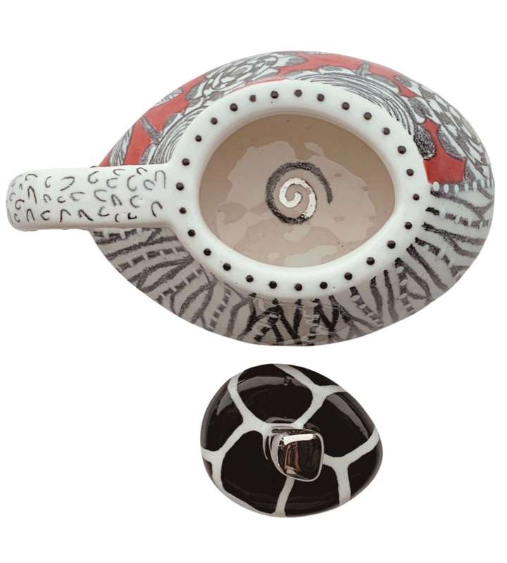 Reduced! Elke Jones Art Collection: Handmade Ceramic Sugar Pot
