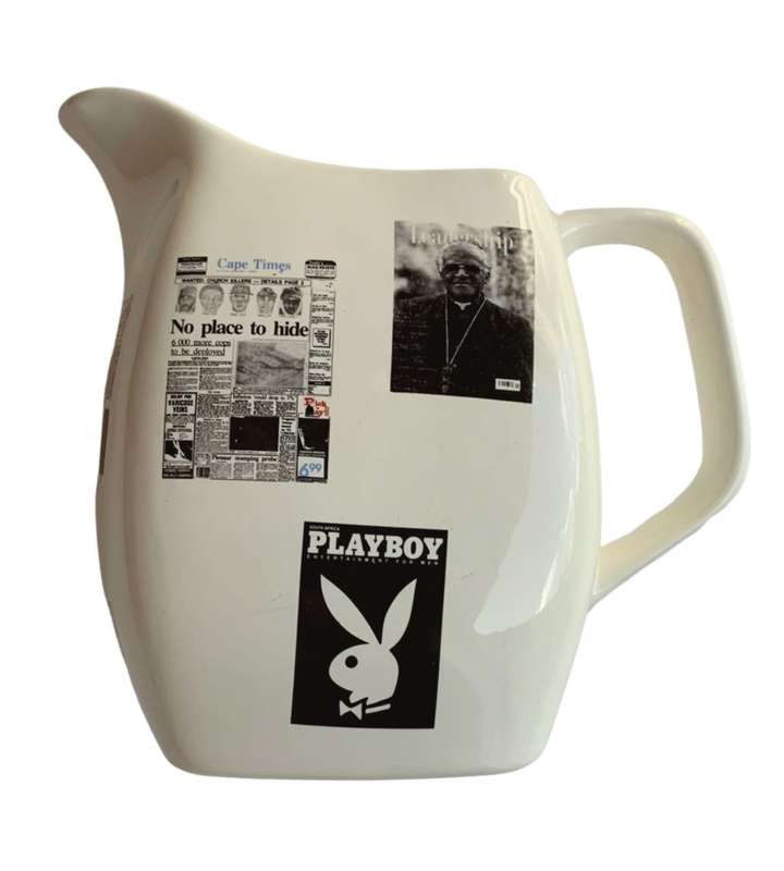 Vintage Bar Advertising Ceramic Pitcher: Bar Décor Jug