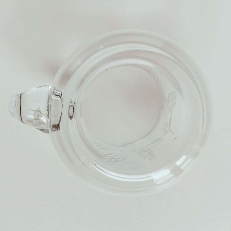 Set of 3 Vintage Crystal Cut Glass Wheat Design Mugs