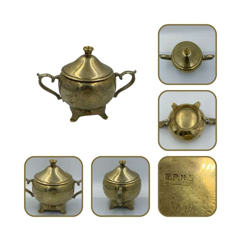Vintage 6 Piece EM-ESS Brass Tea and Coffee Set c.1975 - ISANDO South Africa