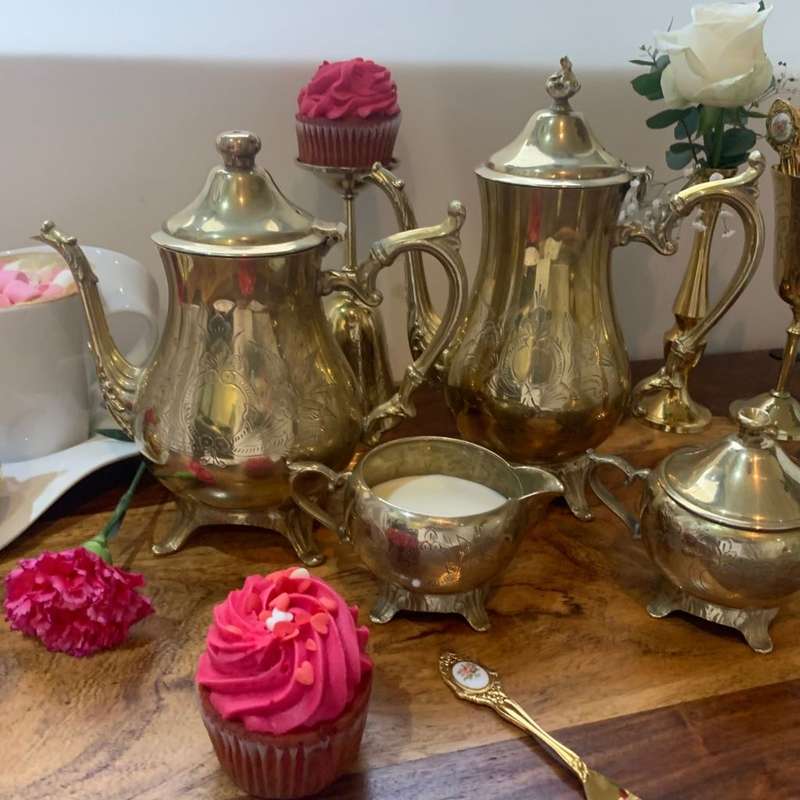 Vintage 6 Piece EM-ESS Brass Tea and Coffee Set c.1975 - ISANDO South Africa