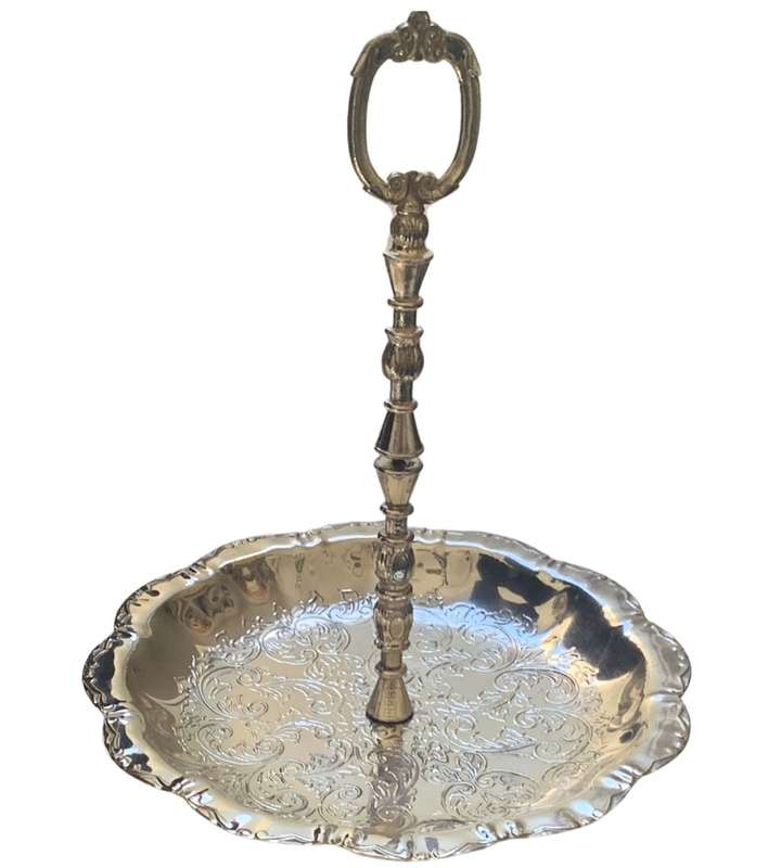 Vintage 2-Tier Patisserie Serving Tray - Elegant Silverplated Design from England