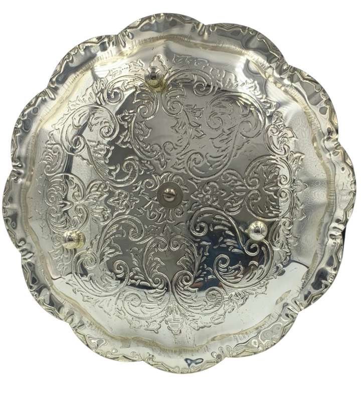 Vintage 2-Tier Patisserie Serving Tray - Elegant Silverplated Design from England