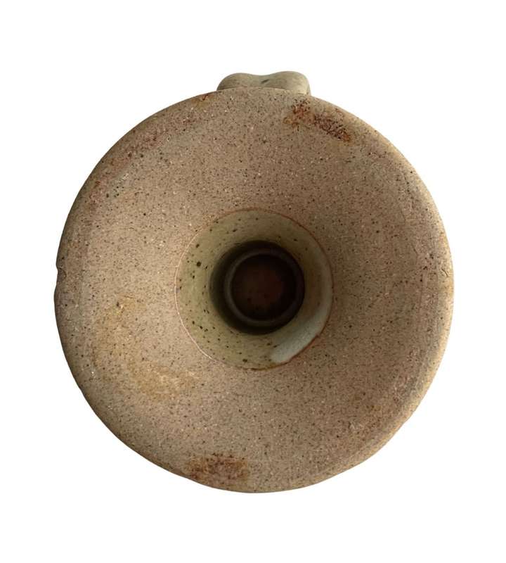 Vintage 1960s Dutch Shino Style Small Buff Sandstone Chamberstick Candleholder