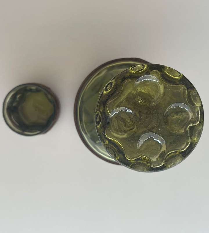 Reduced! Stunning vintage Empoli Italian genie whisky bottle decanter and glass
