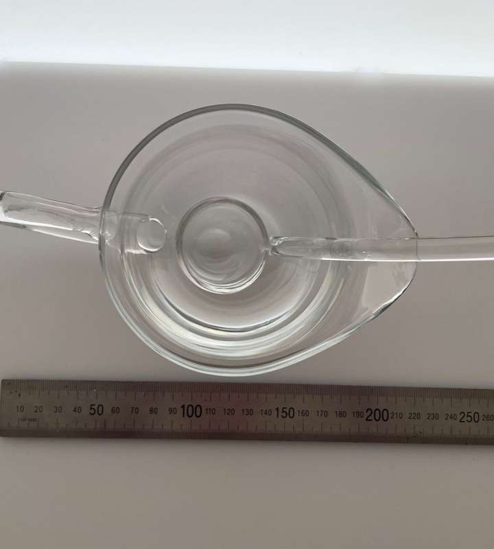 Vintage Hand Blown Glass Gravy Boat with Ladle - Elegant Solid Glassware