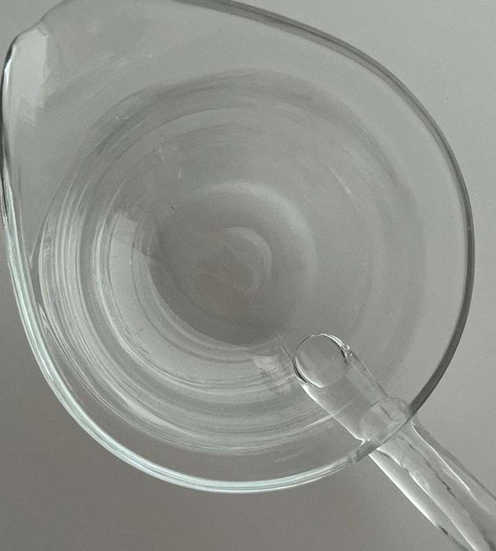 Vintage Hand Blown Glass Gravy Boat with Ladle - Elegant Solid Glassware