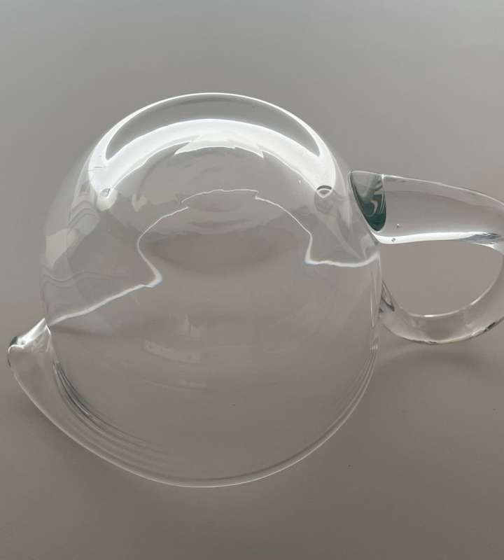 Vintage Hand Blown Glass Gravy Boat with Ladle - Elegant Solid Glassware
