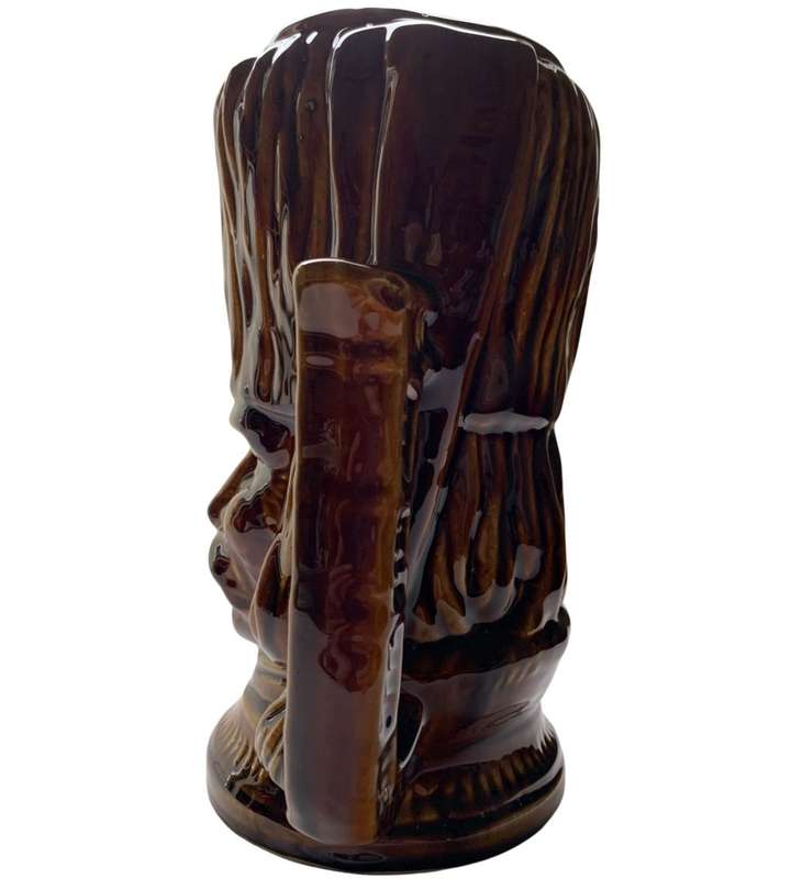 Rare Unmarked Tall Jug with Old Man`s Face - 27cm Height