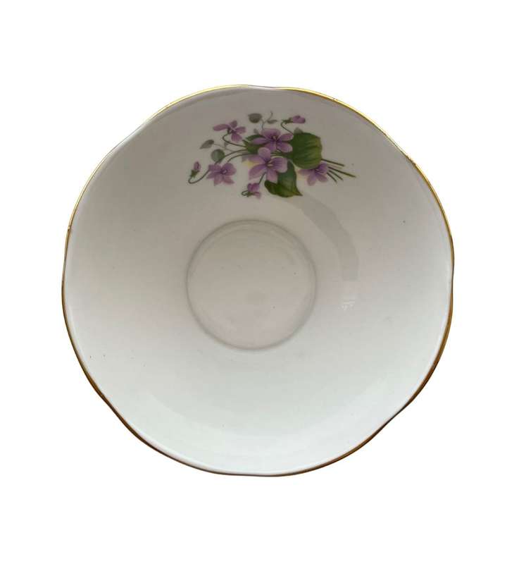 Rare 1949 Royal Standard Fine Bone China Tea Set - Purple Floral Pattern with Violet Accents