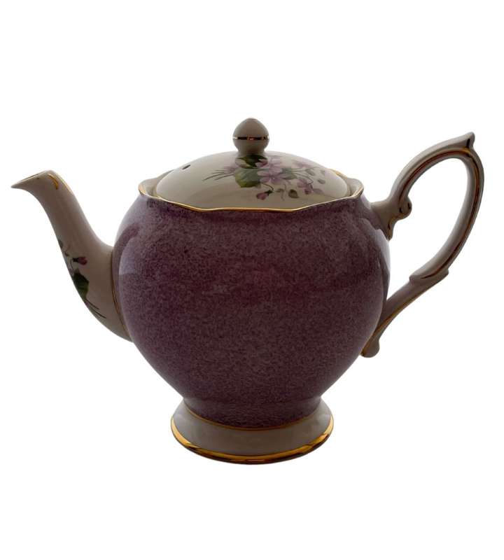 Rare 1949 Royal Standard Fine Bone China Tea Set - Purple Floral Pattern with Violet Accents