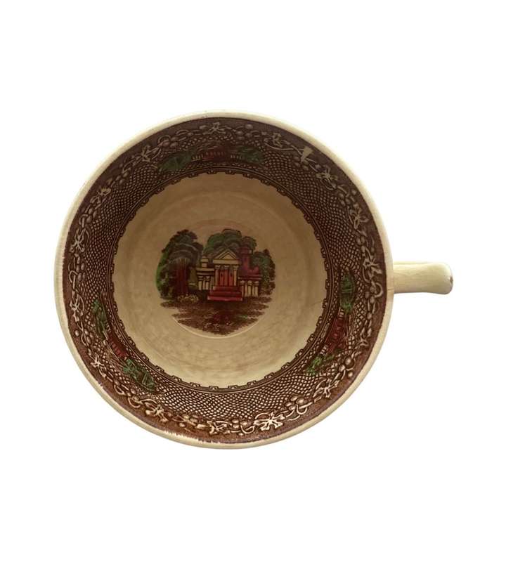 Antique Royal Staffordshire Pottery Jenny Lind 1795 Castle Scene Tea Set - 9 Pieces