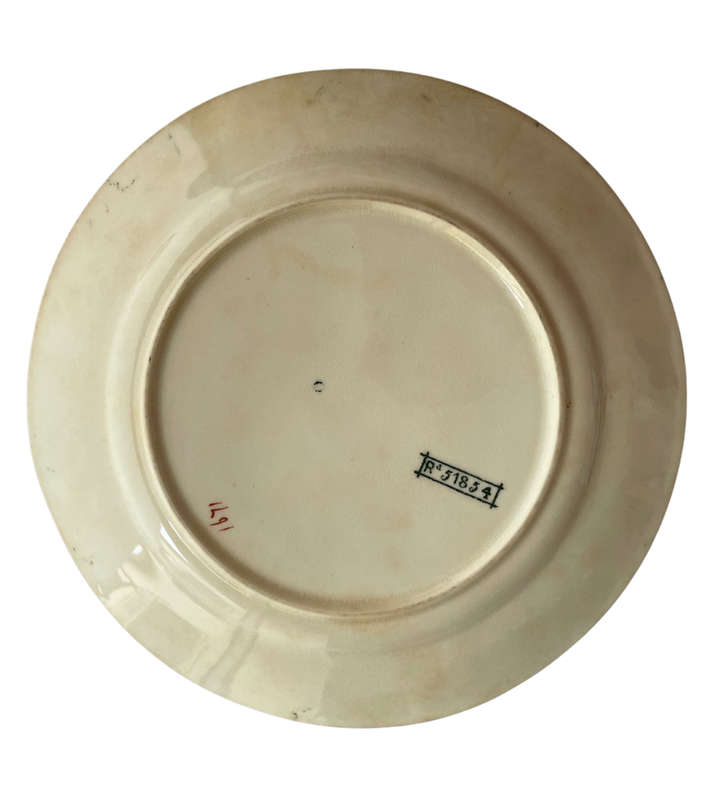 Antique Porcelain Bottle Green and Gold China 6-Piece Set - RD 51854- Decoraters mark 1671