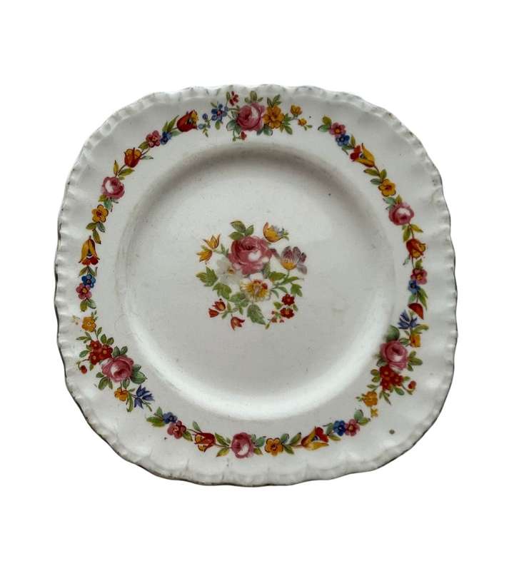 Vintage English China Plates - WH Grindley & Co - Mixed  - 7 Pieces C1936