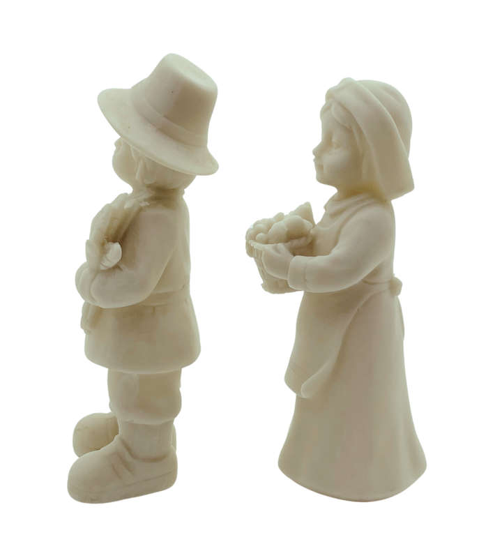 Harvestcrafts Polystone Fall Decorative Pilgrim Children Table Pieces - Set of 2 - 2009