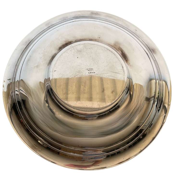 Reduced! Vintage Seranco E.P.C.U Silverplated Charger Plate with Dome Lid - Grape Leaf Design