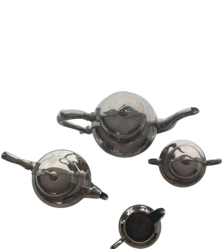 Very Rare Antique Royal Netherlands Metal Works Pewter Tea Set - J.N. Daalderop & Sons, Tiel Holland