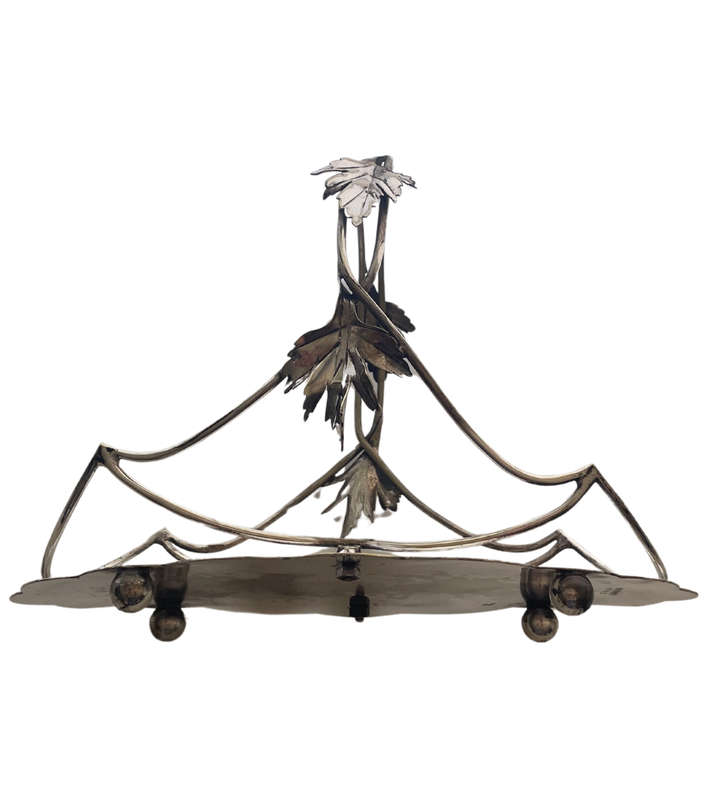 Antique Nickel Silver Wine Bottle Epergne or Cruet Stand