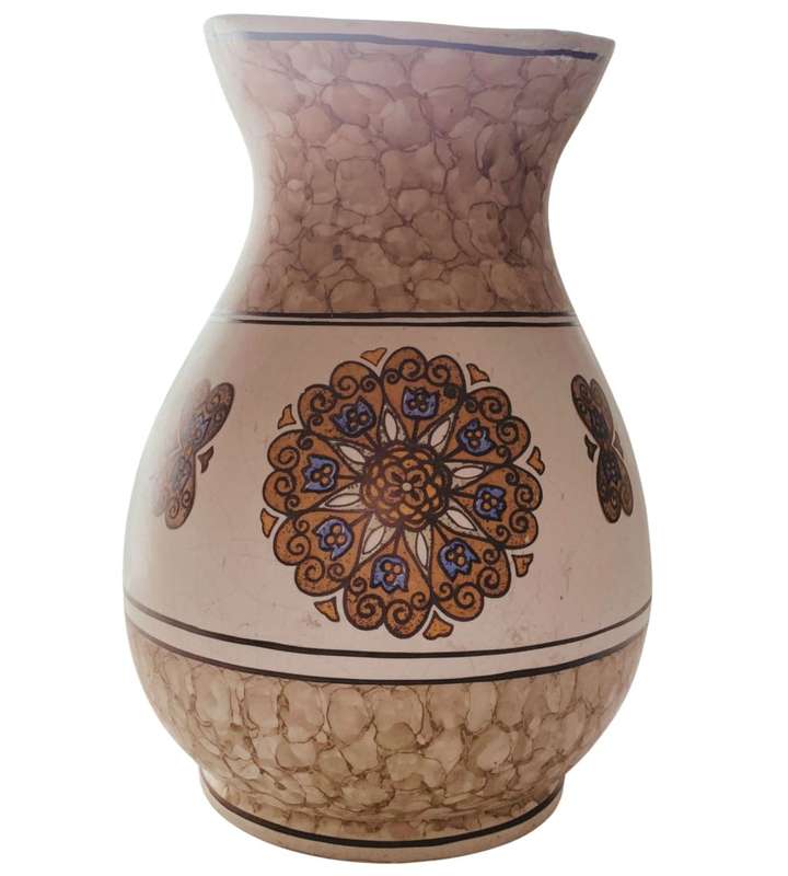 Hand-Painted Majolica Ewer, Basin, and Holder Set - Romano 3 Piece Set