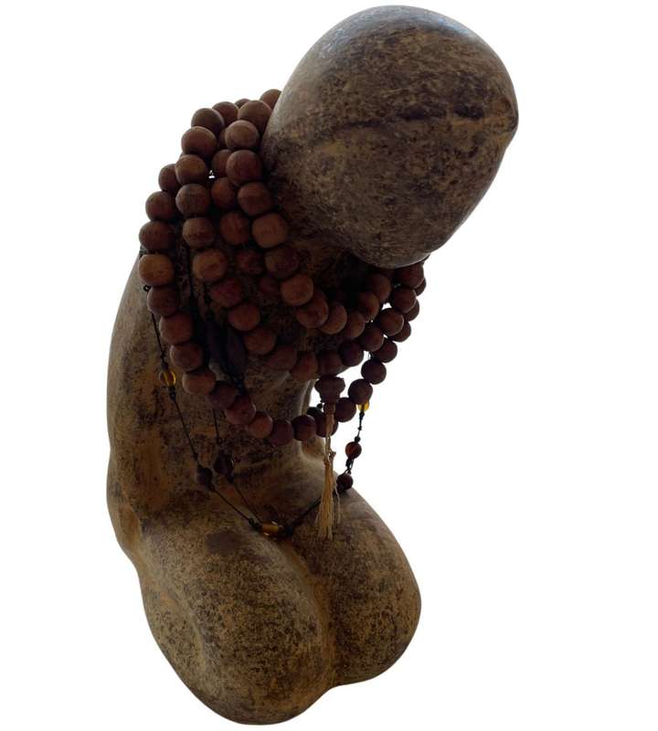 Antique Large 34cm Tibetan Naked Lady Statue with Tribal Buddhist Necklaces