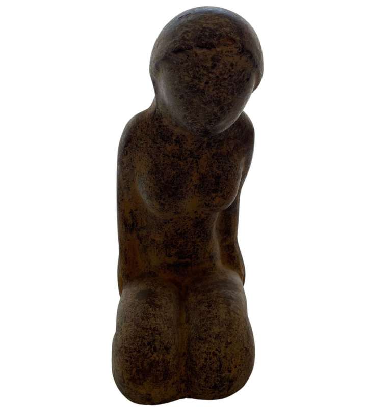 Antique Large 34cm Tibetan Naked Lady Statue with Tribal Buddhist Necklaces