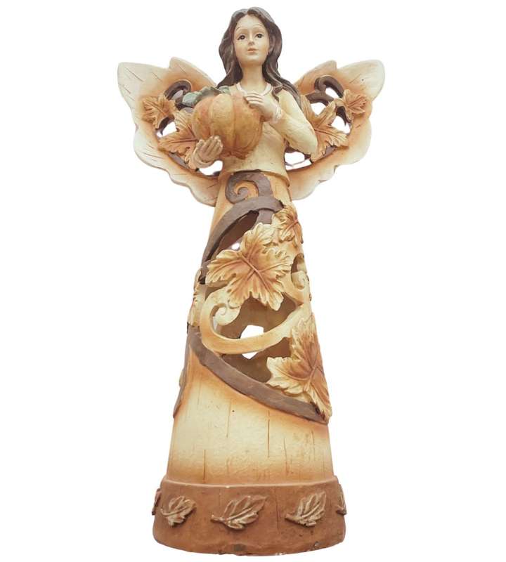 Harvest Blessings: Thanksgiving Angel Resin Centerpiece by Hobby Lobby - 28cm Tall
