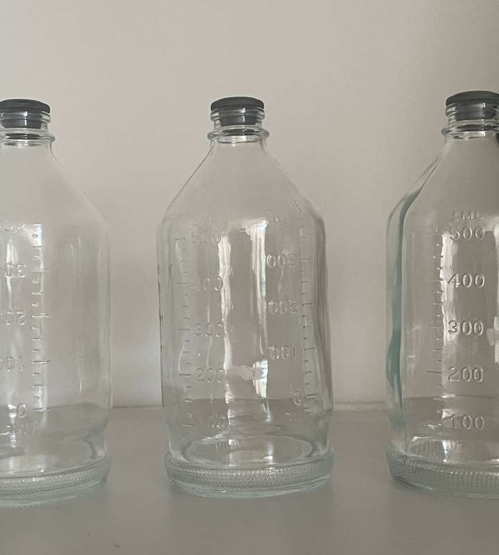 Reduced! Vintage Medical Glass IV Drip Bottles, Abbott Laboratories, Apothecary Collectibles