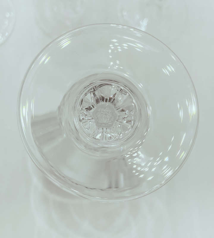 Reduced ! Vintage Set of 4 Crystal dArques Longchamp Durand Wine Glasses - 1980s Stemware Collection