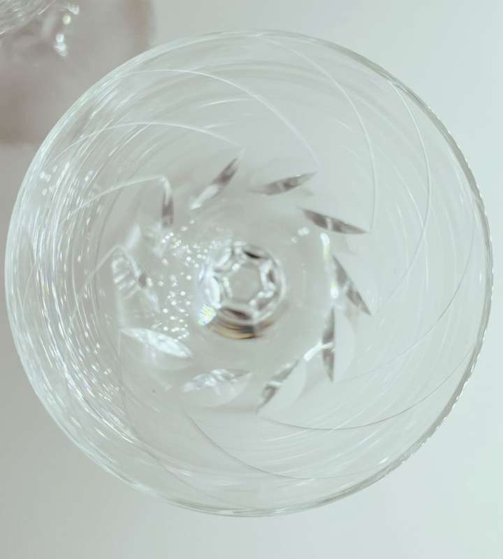 Rare 4-Piece Webb Corbett PIROUETTE Goblets Set + Bonus Goblet - Vintage Cut Crystal - Reduced