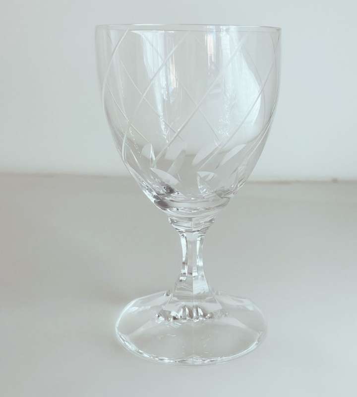 Rare 4-Piece Webb Corbett PIROUETTE Goblets Set + Bonus Goblet - Vintage Cut Crystal - Reduced