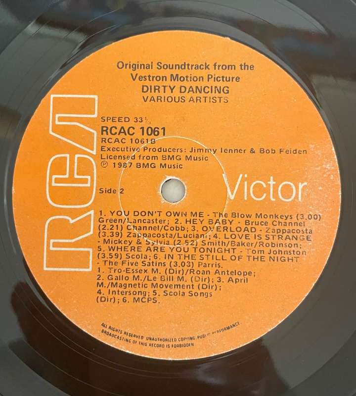 Vinyl LP Record Dirty Dancing-1987