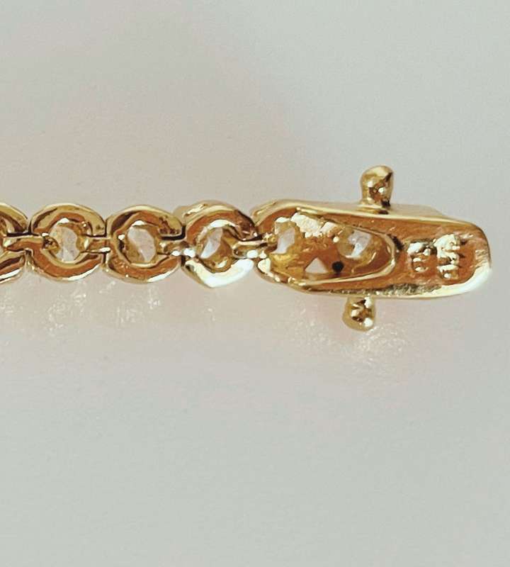 Reduced! Vintage 925 Sterling Silver Sapphire & Diamond Cut CZ Tennis Bracelet and Choker Necklace