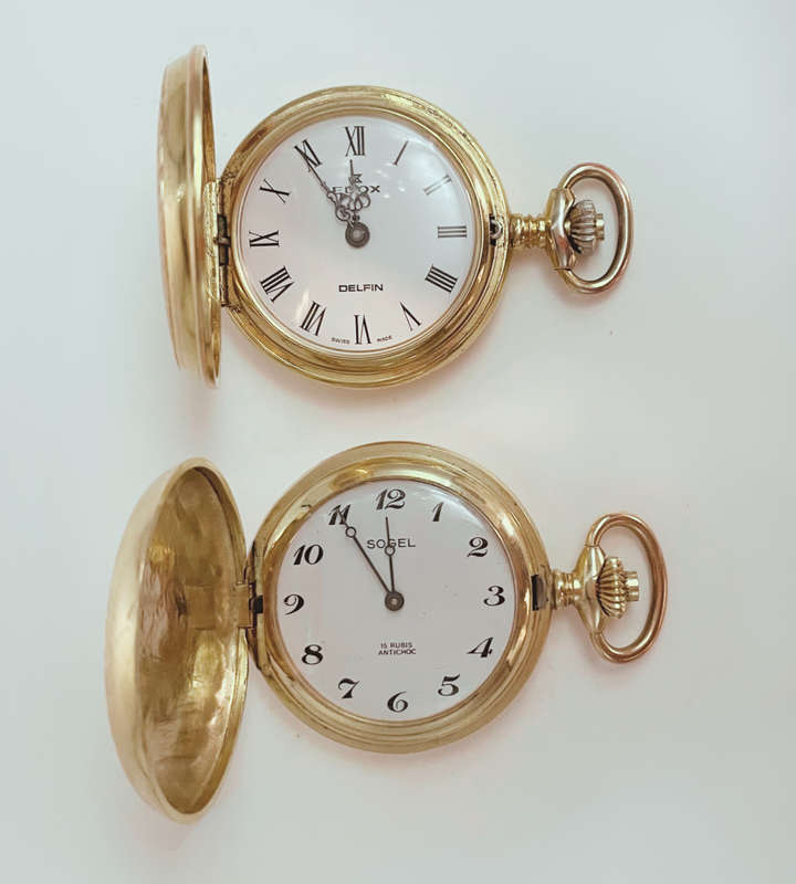Vintage Ladies Gold Plated Pocket Watches 2 - Adolph Schild -Edox Delfin & SOGEL