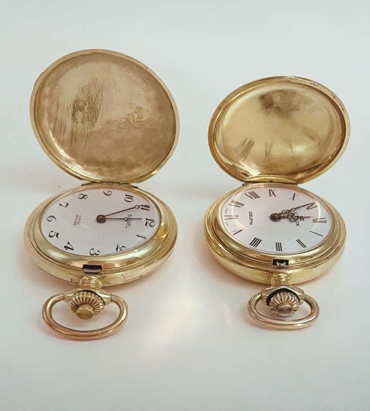 Vintage Ladies Gold Plated Pocket Watches 2 - Adolph Schild -Edox Delfin & SOGEL