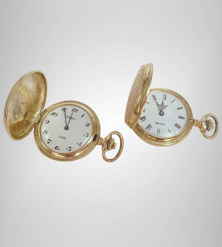 Vintage Ladies Gold Plated Pocket Watches 2 - Adolph Schild -Edox Delfin & SOGEL
