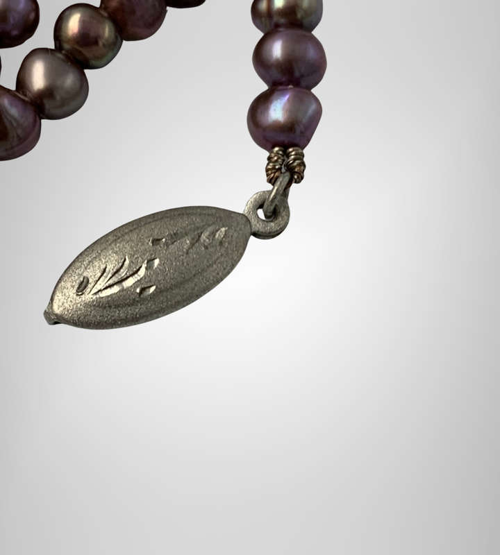 Genuine  Baroque Seed Pearl Choker Necklace with Amethyst Quartz and Enamelled Glass Beads