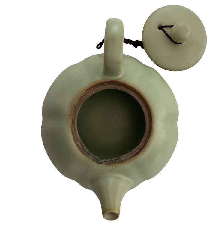 Reduced! Rare Complete Vintage 1980s Celadon Ru Ware 8-Piece Commemorative Tea Set