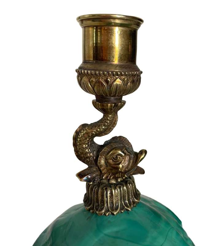 Unique Oriental Candle Holders Crafted from Antique Heinrich Hoffmann Perfume Bottles
