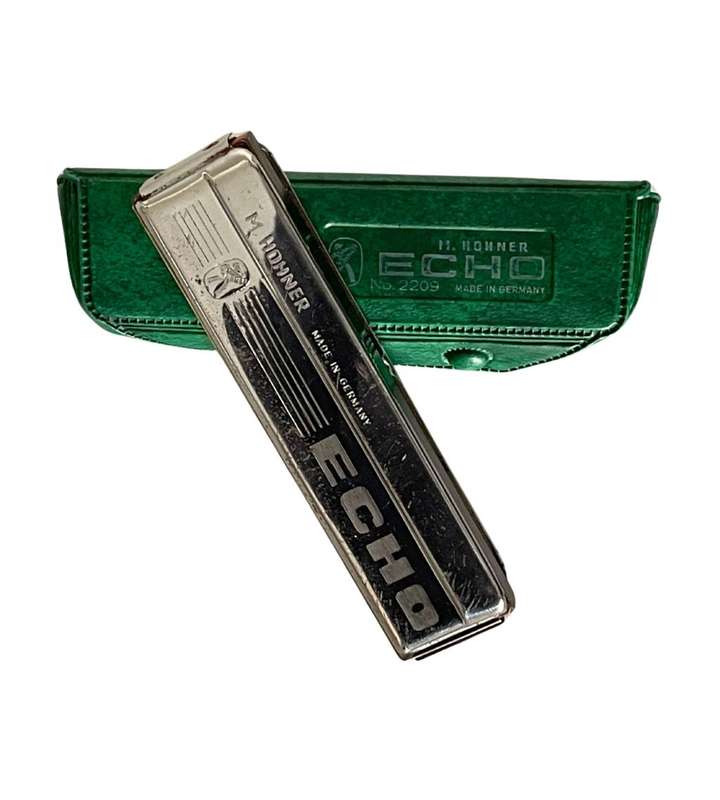 Vintage M. Hohner ECHO No. 2209 Harmonica in Key of C with Green Case - Made in Germany